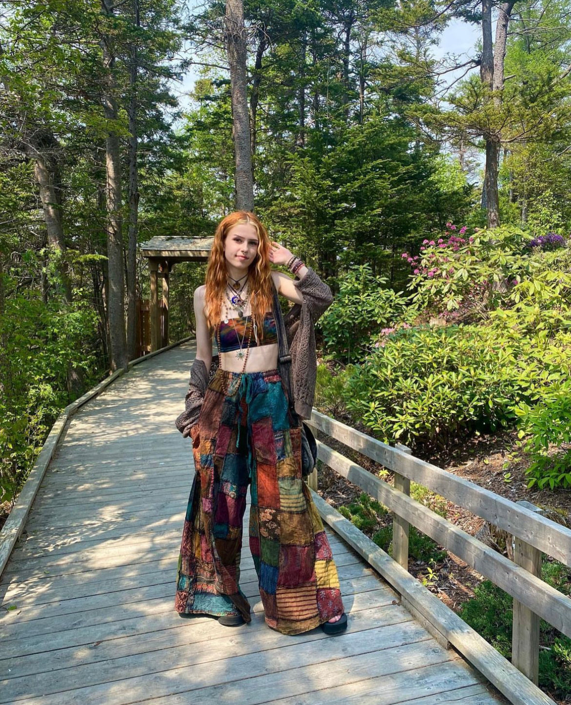 WOODLAND WIDE LEG TROUSERS - EARTH