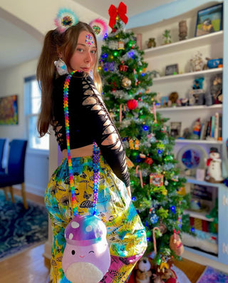 SWIRL BUTTERFLY TRIPS STRAIGHT LEG TROUSERS
