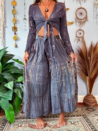 WIDE LEG PANTS SET - STONE