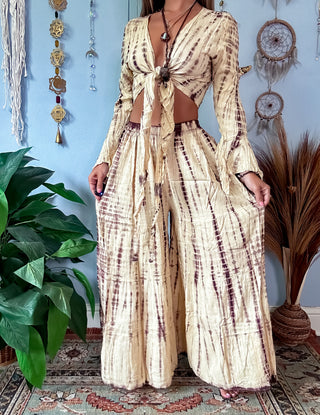 WIDE LEG PANT SET - CREAM