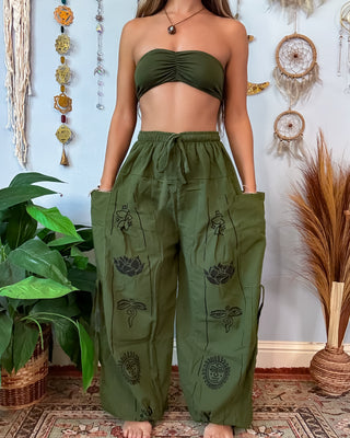 LOUKA HAREM TROUSERS - OLIVE