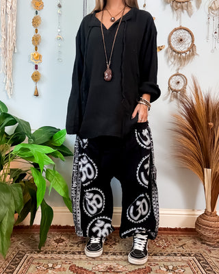 OMAIRA DROP CROTCH HAREM TROUSERS