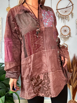 PATCHWORK PULLOVER - EARTH