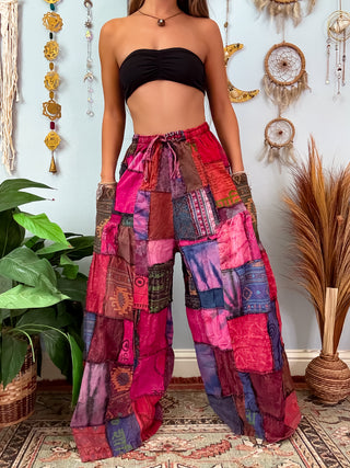 WOODLAND WIDE LEG TROUSERS - BOYSENBERRY