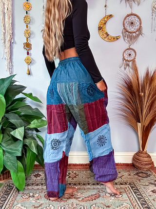 PATCHWORK HAREM TROUSERS