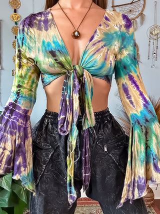 MALOKAI BELL SLEEVE TOP - OCEAN