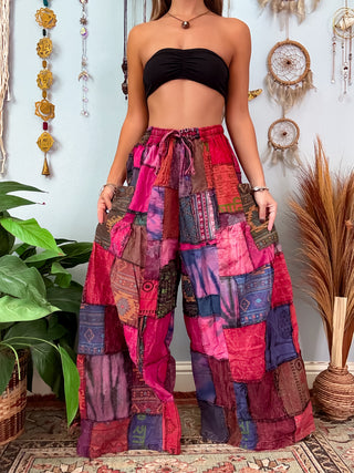 WOODLAND WIDE LEG TROUSERS - BOYSENBERRY