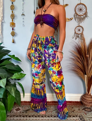 TIE DYE MUSHROOM STRAIGHT LEG TROUSERS