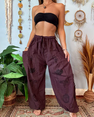LOUKA HAREM TROUSERS - CHOCOLATE BERRY