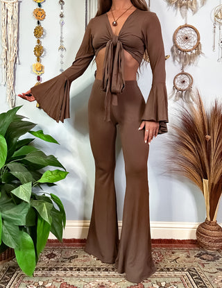 DAWN FLARE PANTS - TAUPE