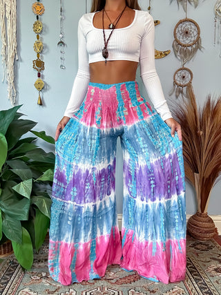 STELLA WIDE LEG PANTS • BLUE • PINK • PURPLE