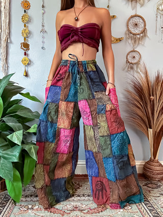 HUNTER WIDE LEG TROUSERS - BERRY