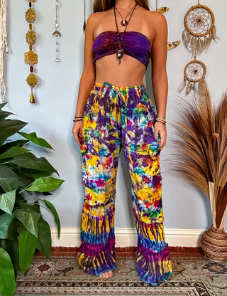 TIE DYE MUSHROOM STRAIGHT LEG TROUSERS