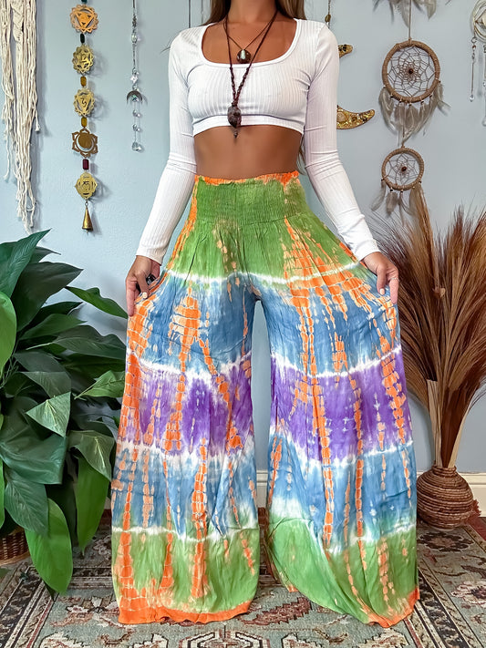 STELLA WIDE LEG PANTS • ORANGE • GREEN • BLUE • PURPLE