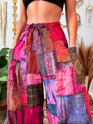 WOODLAND WIDE LEG TROUSERS - BOYSENBERRY