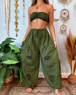 LOUKA HAREM TROUSERS - OLIVE