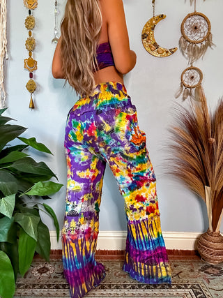 TIE DYE MUSHROOM STRAIGHT LEG TROUSERS