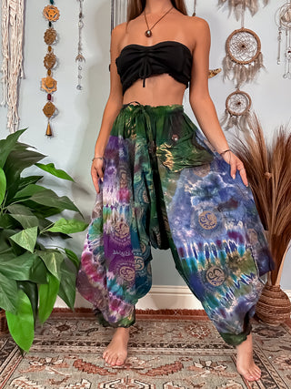OMARI DROP CROTCH HAREM TROUSERS - FOREST