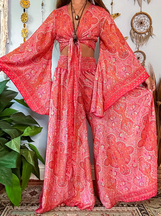 MARLOW TOP & PANTS SET - CORAL