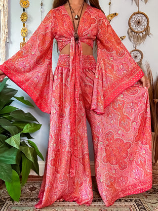 MARLOW TOP & PANTS SET - CORAL