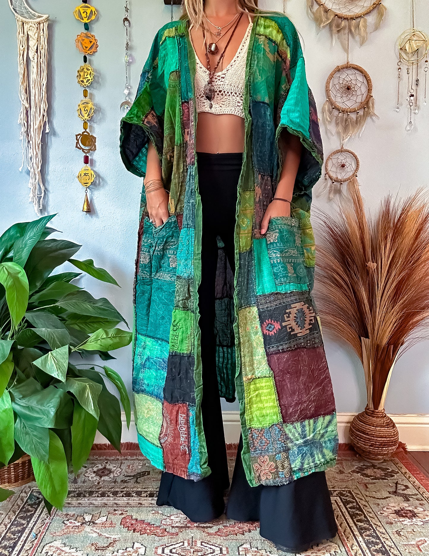 WOODLAND PATCHWORK DUSTER - FOREST TONED
