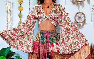 SILK BELL SLEEVE TOP