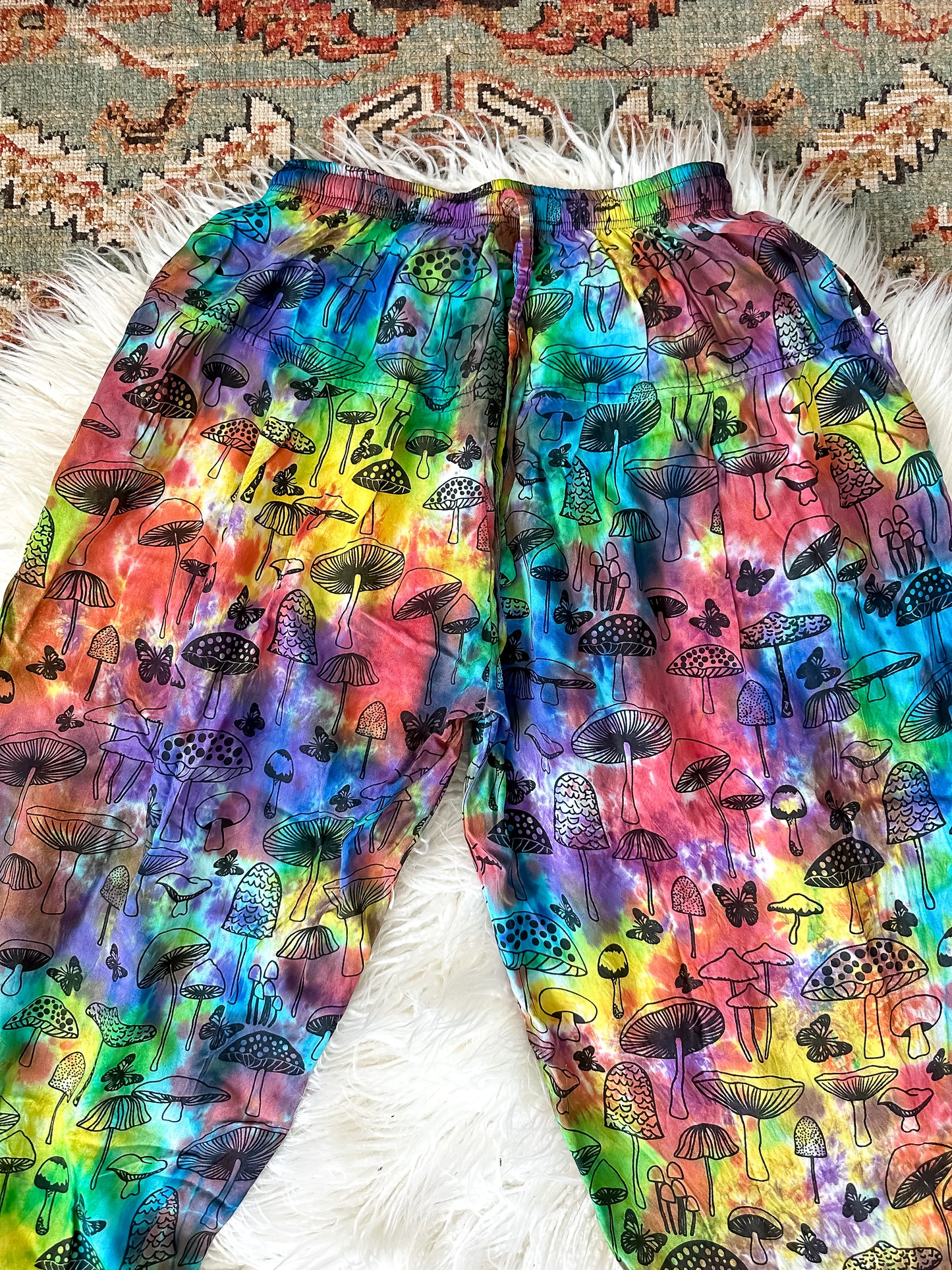 RAINBOW BUTTERFLY TRIPS HAREM TOUSERS