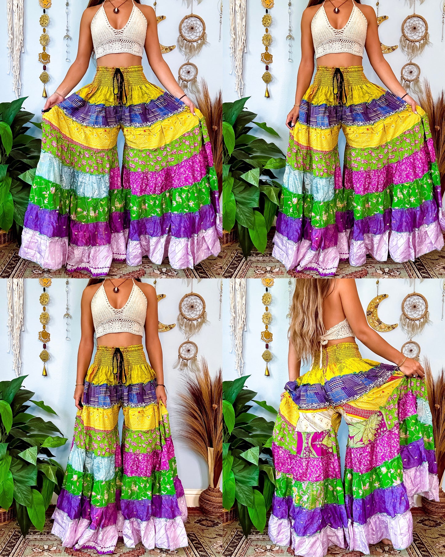 PATCHWORK TIERED PANTS