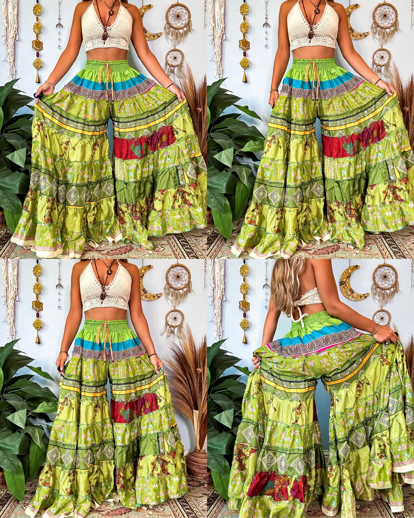 PATCHWORK TIERED PANTS