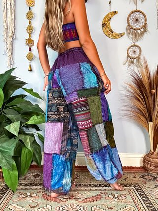 WOODLAND HAREM TROUSERS - BERRY