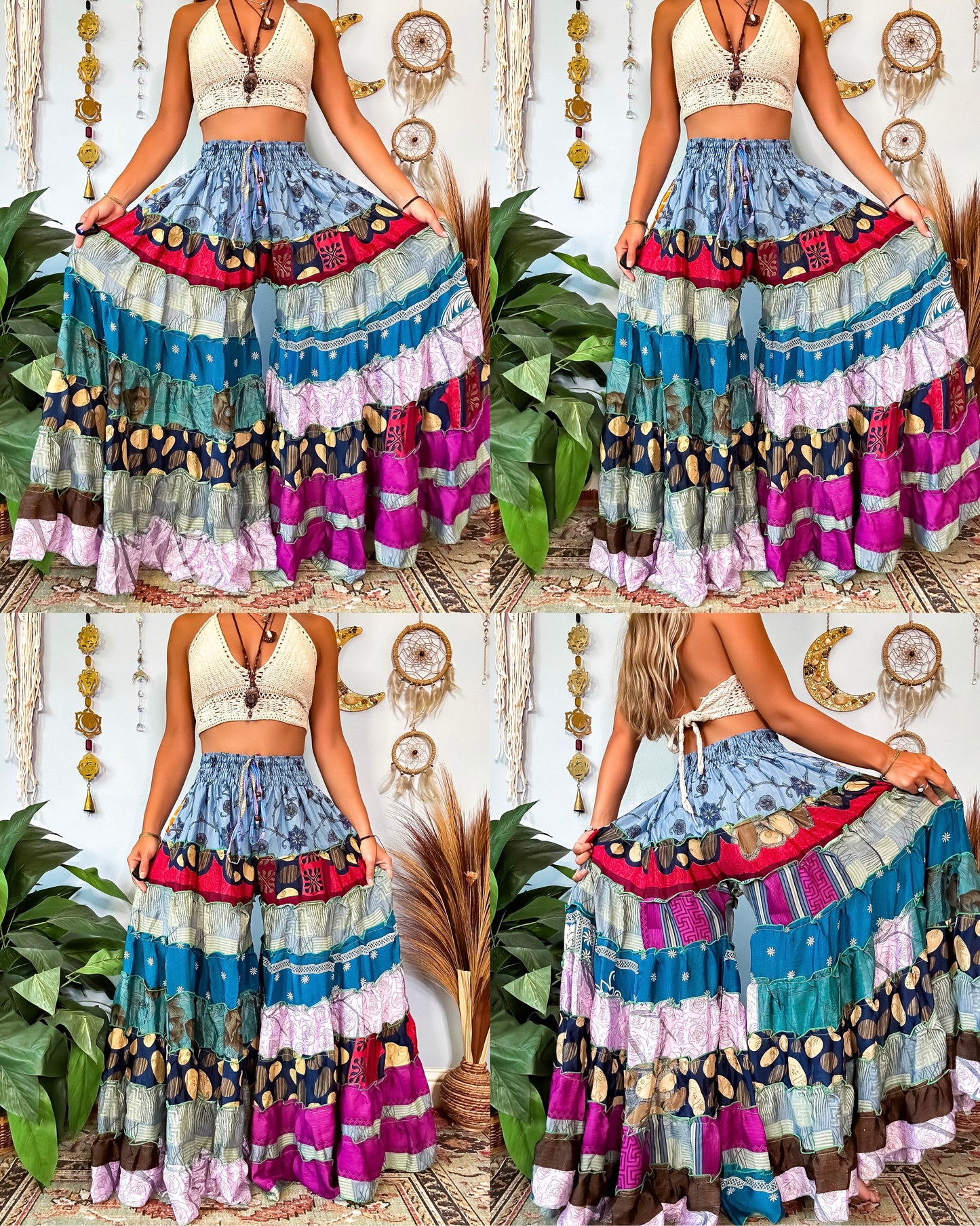 PATCHWORK TIERED PANTS