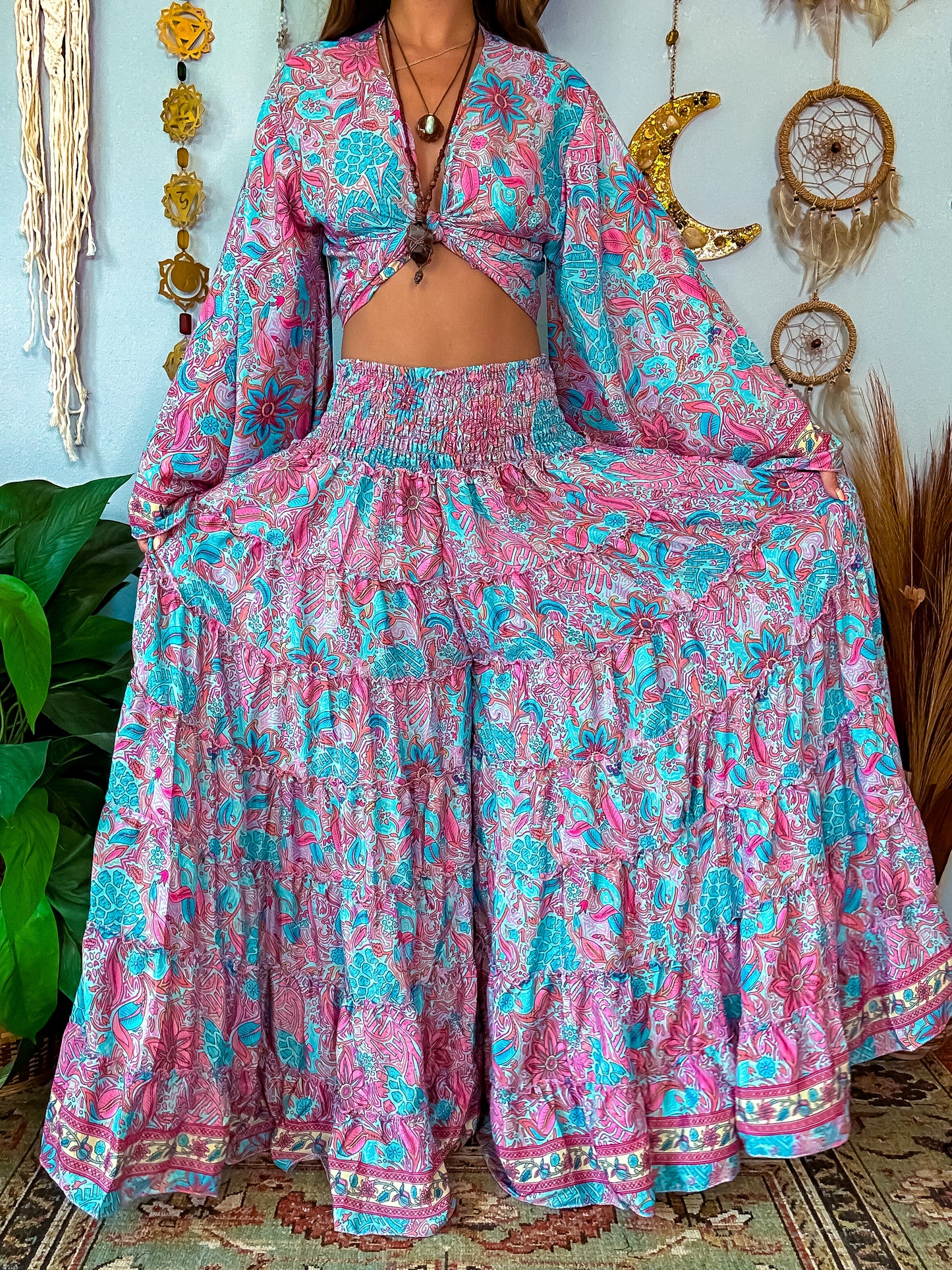 WILLOW TOP & PANTS SET - SKY BLUE