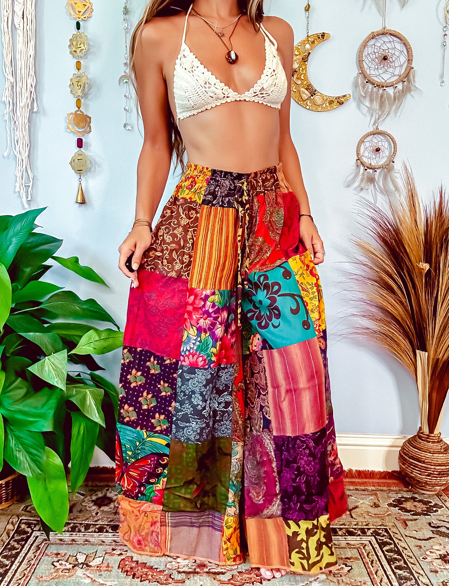 KAILANI WIDE LEG TROUSERS - RUST