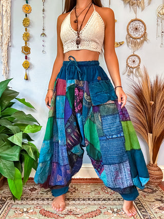 WOODLAND DROP CROTCH HAREM TROUSERS - COOL