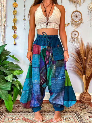 WOODLAND DROP CROTCH HAREM TROUSERS - COOL