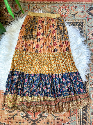 ELEANOR PATCHED TIERED SKIRT