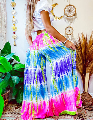 STELLA WIDE LEG PANTS • GREEN • PINK • BLUE • PURPLE