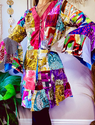 FLORA PATCHWORK CARDIGAN TUNIC / KIMONO