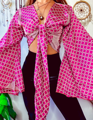 SILK BELL SLEEVE TOP