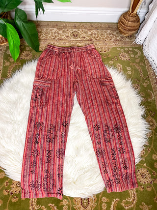 MELODIE STRAIGHT LEG TROUSERS - RED