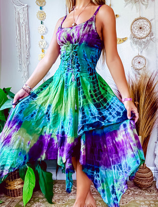 ADELINA PIXIE DRESS • GREEN • BLUE • PURPLE • YELLOW