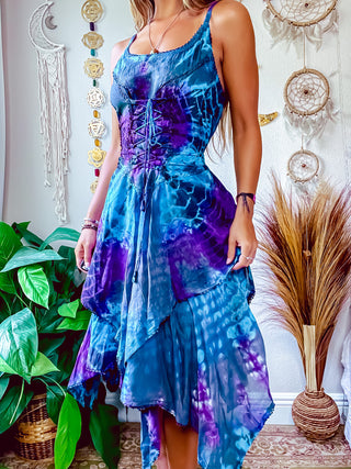 ADELINA PIXIE DRESS - BLUE • PURPLE • GREY