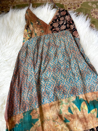 TIERED PATCHWORK DRESS