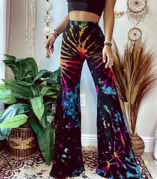 NALIE SPLIT LEG BELL BOTTOMS - BLACK