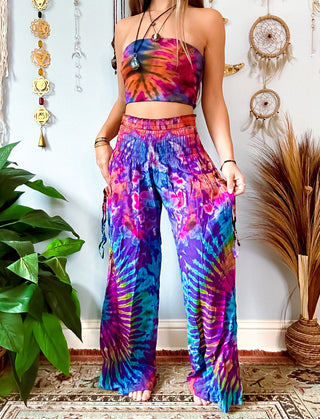 NOVA WIDE LEG TROUSERS - PURPLE