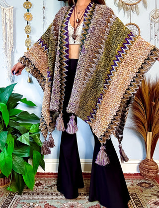 MADISON CROCHET SHAWL - TAN