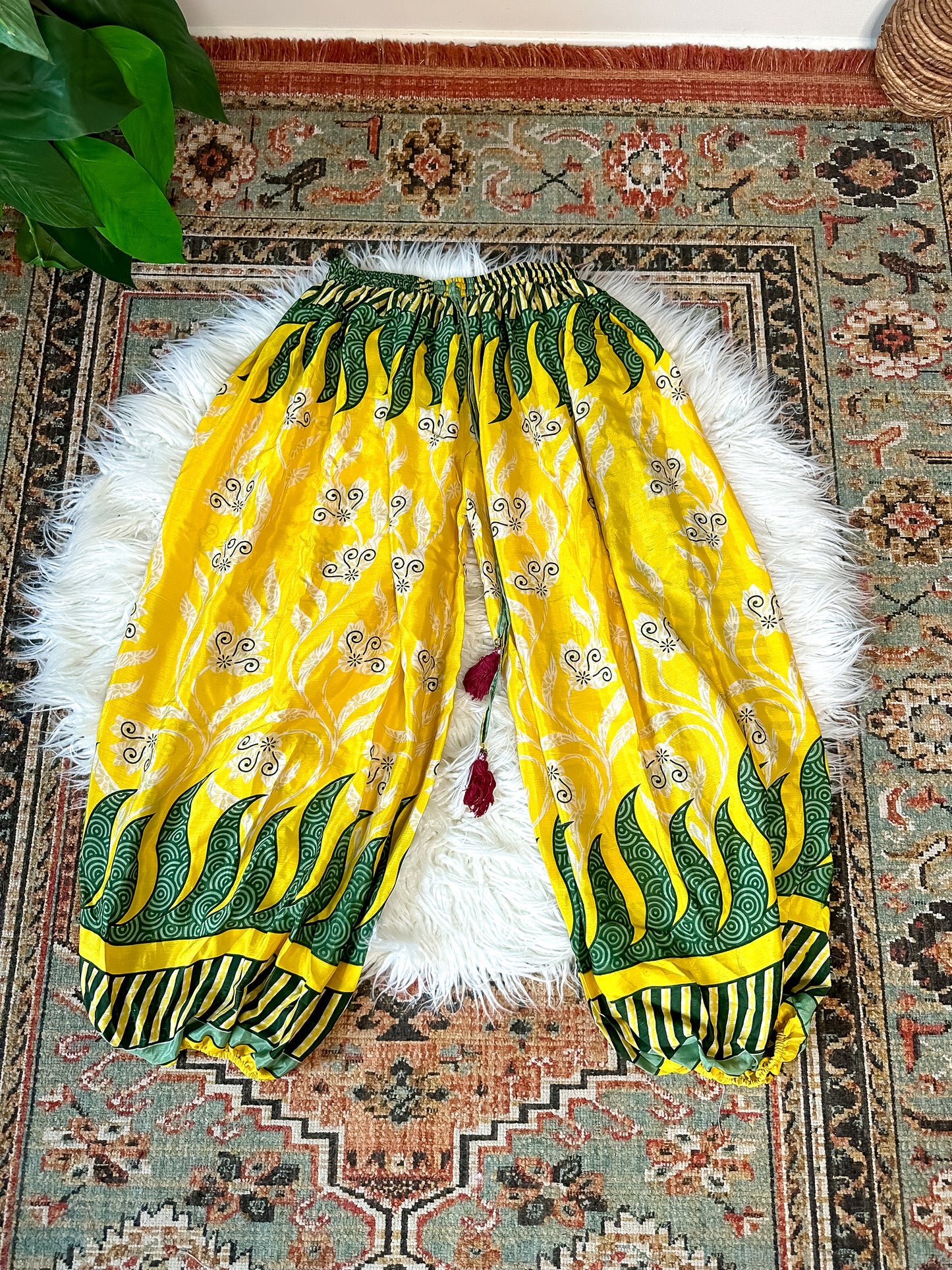 RECYCLED SILK HAREM TROUSERS