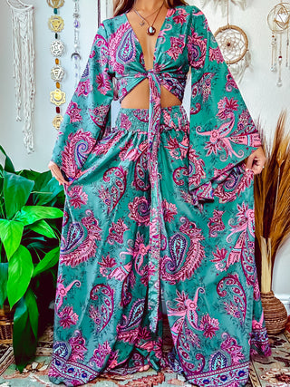 BELL SLEEVE TOP & WIDE LEG PANT SET