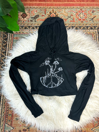 PEACEFUL TRIPS HOODIE - BLACK