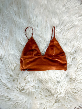 TANSLEY VELVET TOP - RUST